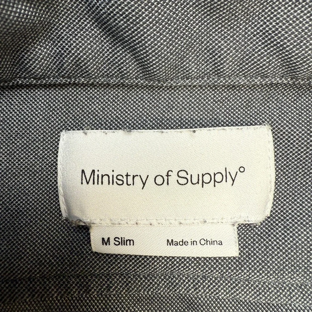 Ministry of Supply Apollo Shirt Mens Medium Slim Gray Performance Dress Commute - Picture 7 of 10